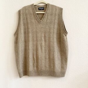 Merino Silk Possum New Zealand Pullover Brown Sweater Vest Wool Silk Possum XL